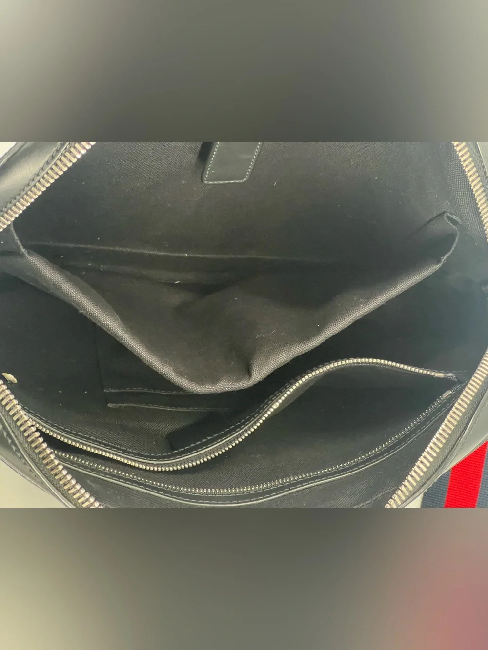 Gucci GG Supreme Black Briefcase with Crossbody Shoulder Strap